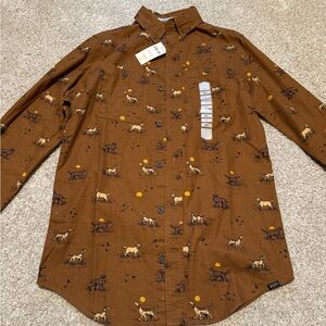 NWT Brown Dog Print Men's Shirt